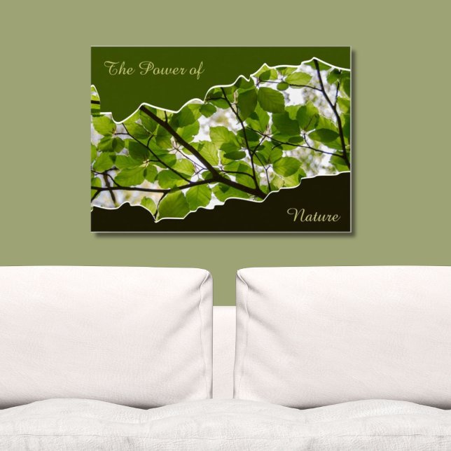 Poster O Poder Da Natureza, Foto Da Folhagem Das Árvores (Green and Black Wall Art, The Power of Nature)