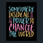 Poster O Poder De Mudar A Cotação Inspiracional Mundial<br><div class="desc">Dentro de todos nós é o poder de mudar o mundo. Design de aspas inspiracionais e motivacionais para aqueles que defendem a igualdade, escolhem amor em vez de ódio e esperança por um mundo melhor. Uma mercadoria de ditado inspiradora para o antirracismo e a luta contra o bullying. Uplift e...</div>