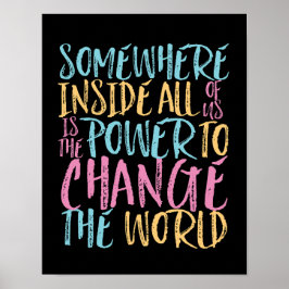 Poster O Poder De Mudar A Cotação Inspiracional Mundial