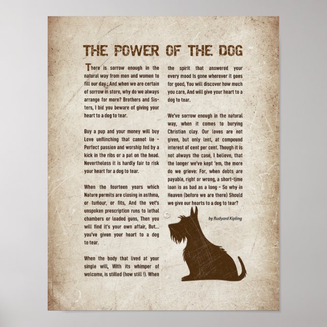 Poster O Poder do Cão Poema - Rudyard Kipling  (Frente)