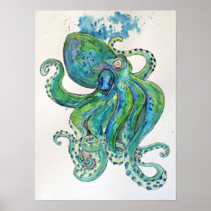 Poster O poderoso Kraken Verde