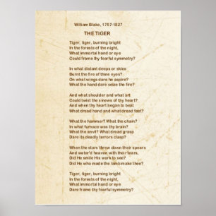 Pôster O poema do TIGRE por William Blake
