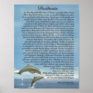 Poster O poema dos Desiderata com jogo de golfinhos