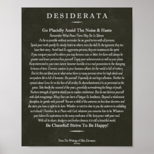 Pôster O poema dos Desiderata pela arte máxima do giz de