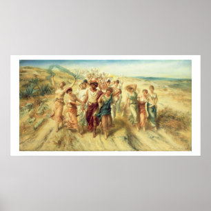 Poster O poeta Anacreon (570-485 BC) com seus musas, 189