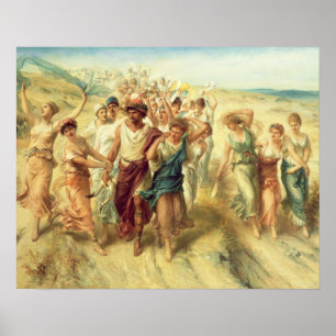 Pôster O poeta Anacreon (570-485 BC) com seus musas, 189