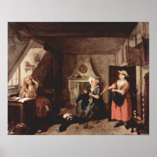 Poster O Poeta em Dificuldade (Hogarth 1736)