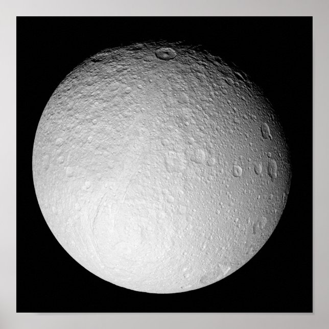 Pôster O Polo Sul da Lua de Saturno Tethys (Frente)