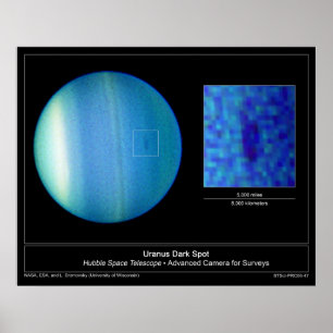 Pôster O ponto escuro no planeta Uranus do Hubble
