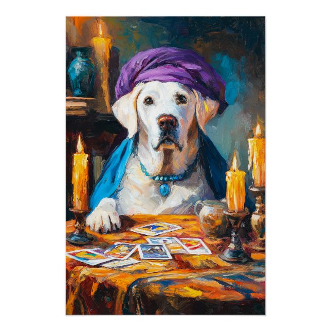 Pôster O Pooch Místico | Engraçado Fortunteller Dog (Frente)