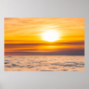Poster O pôr do sol impressionante acima das nuvens