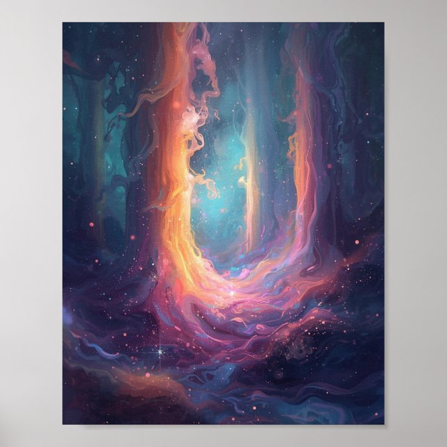 Poster O Portal Luminescente: Uma Convergência Celestial (Frente)