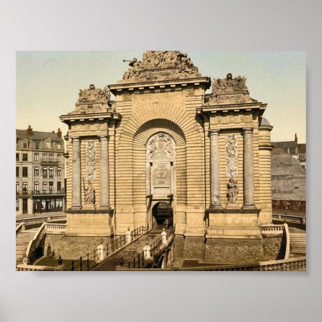 Poster O Portão de Paris, Lille, o clássico Photochrom da (Frente)