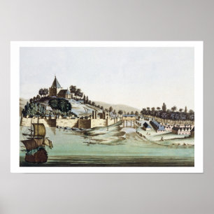 Poster O porto e a cidade de Malacca, Malaysia,