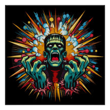O Poster brilhante de Frankenstein derretido