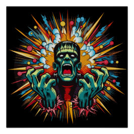 Pôster O Poster brilhante de Frankenstein derretido