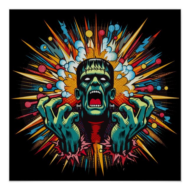 Pôster O Poster brilhante de Frankenstein derretido (Frente)