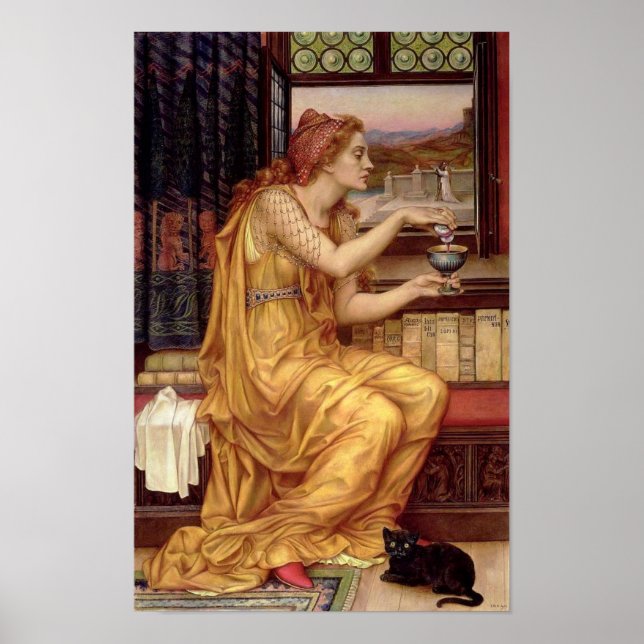 Poster O Potion do Amor - Arte Pré-Rafaelita Vintage (Frente)
