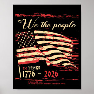 Poster O povo 250 anos patriótico 1776 bandeira dos EUA