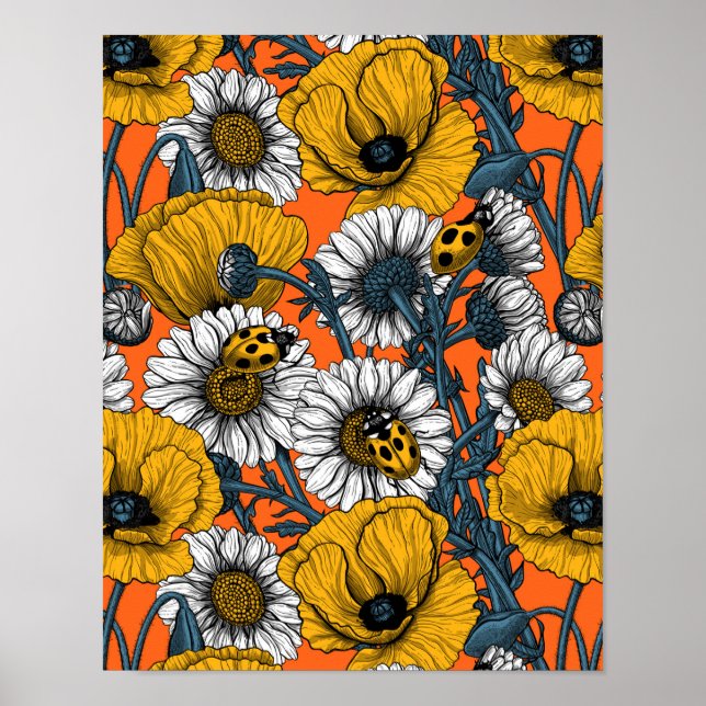 Poster O prado em amarelo e azul (Frente)