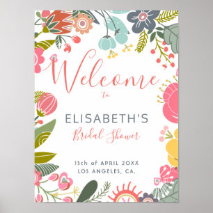 Poster O prado Pastel floresce sinal de boas-vindas do
