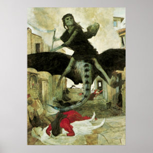 Pôster O praga por Arnold Bocklin, simbolismo do vintage