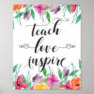 Poster O presente do professor ensina o amor inspira