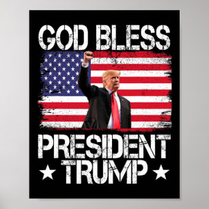 Poster O Presidente Abençoado Trump 2024 Apoia A Eleição