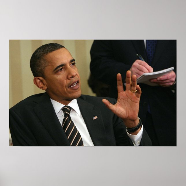 Poster O Presidente Barack Obama fala com a imprensa (Frente)