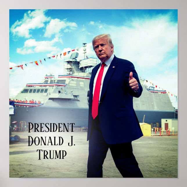 Poster O Presidente Donald Trump 2020 Dói Navio Naval (Frente)