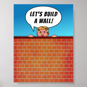Poster O Presidente Donald Trump Construiu um Cartoon Eng