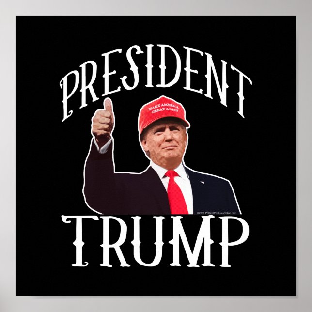 Poster O Presidente Donald Trump Red Hat Dói (Frente)