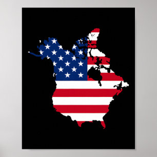 Poster O Presidente Engraçado Trump Dizendo "O Canadá Map