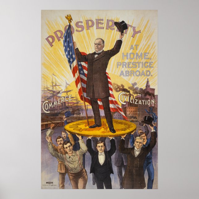 Poster O Presidente McKinley, que se encontra numa moeda  (Frente)