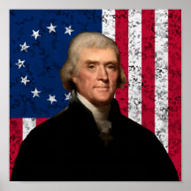 O Presidente Thomas Jefferson e a bandeira america