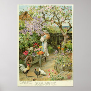 Pôster O primavera floresce, das peras Anual, 1902