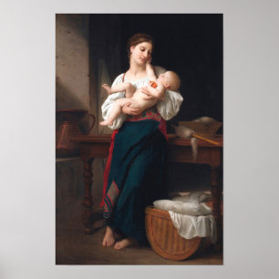 Poster O Primeiro Carinho por William Bouguereau