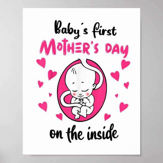 Poster O primeiro Dia de as mães do bebê na Dentro (Frente)