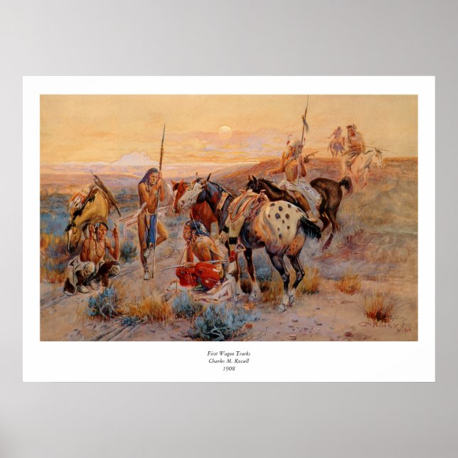 Pôster O primeiro vagão de Charles M. Russell (1908) (Frente)