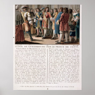 Poster O príncipe de Conti (1664-1709) elogia o duque o