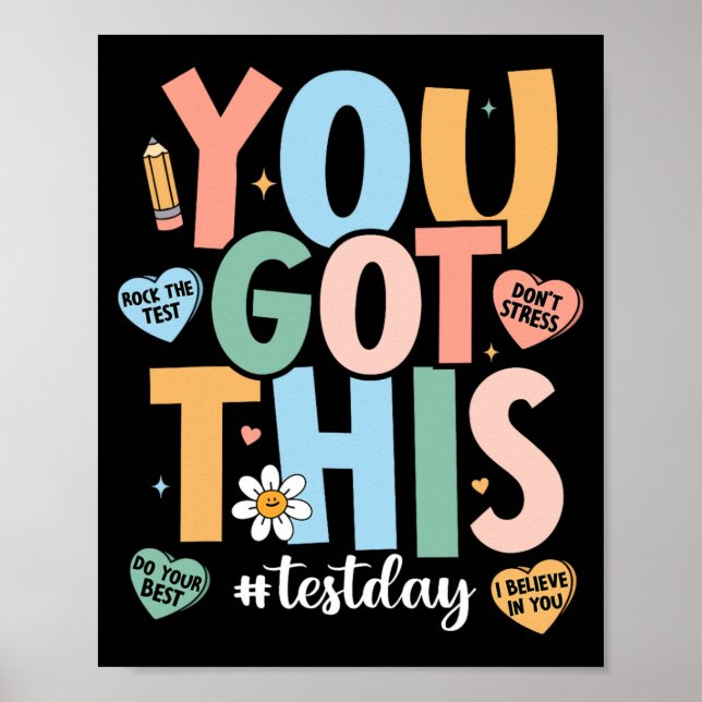Poster O Professor do Dia de Teste Motivacional que você  (Frente)