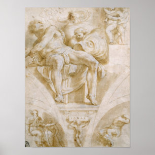 Pôster O profeta Jonah e dois Lunettes destruídos