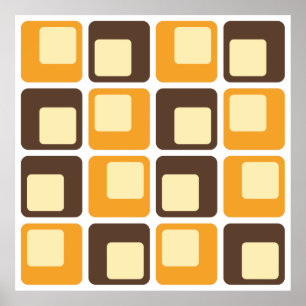 Poster o quadrado 70s retro dá forma ao teste padrão