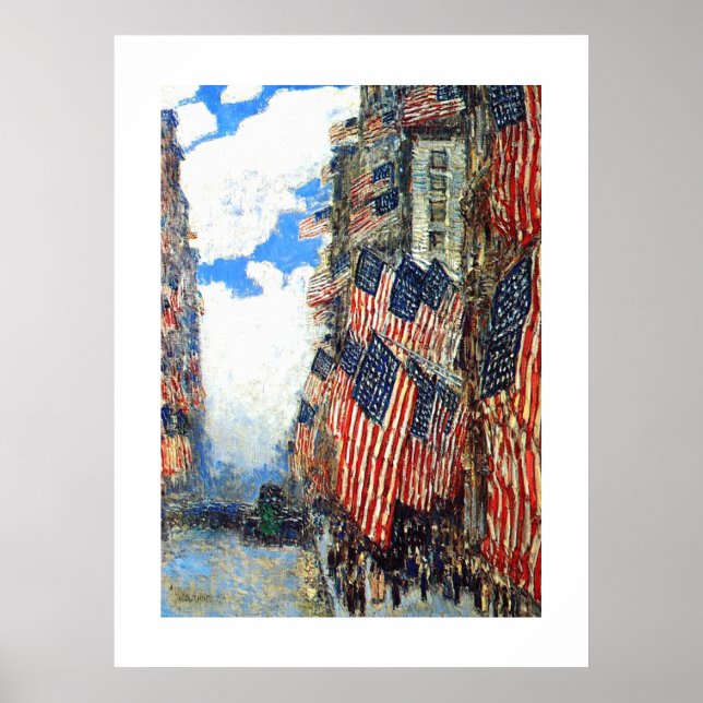 Poster "O Quarto de julho" de Childe Hassam Fine Art (Frente)