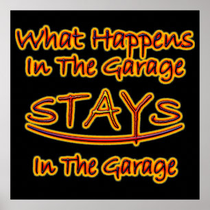 Pôster O que acontece nas estadas da garagem brilhantes