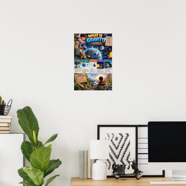 Poster O Que É Gravidade? (Escritório em casa)