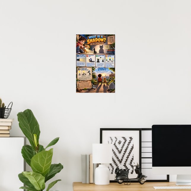 Poster O que é uma Sombra e Como Ela é Formada? (Escritório em casa)