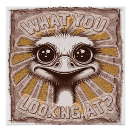 Pôster O Que Está Olhando? Ostrich Glossy Poster