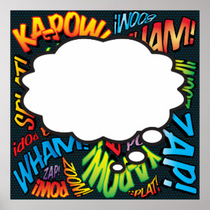 Pôster O que estou pensando em Pop de quadrinhos