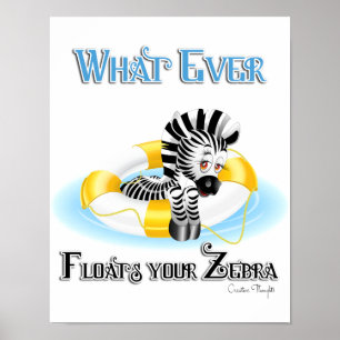 Pôster O que flutuar no seu zebra 3